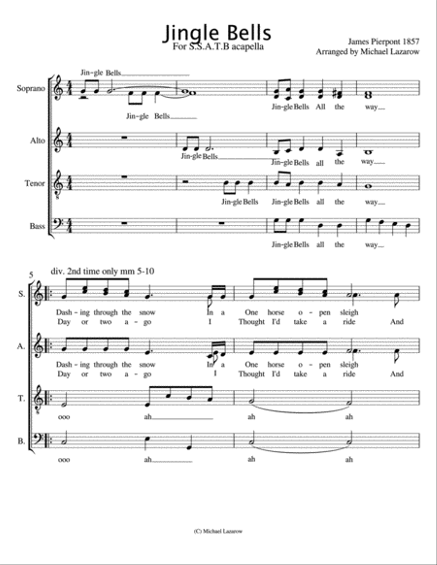 Jingle Bells Jingle Bells Divisi scores gallery preview page 1
