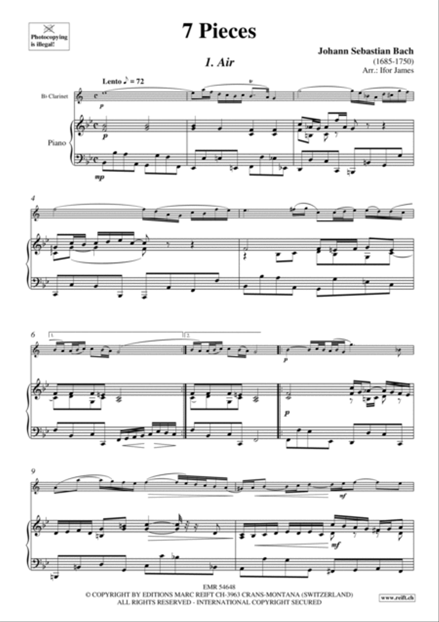 7 Pieces Clarinet Solo scores gallery preview page 3