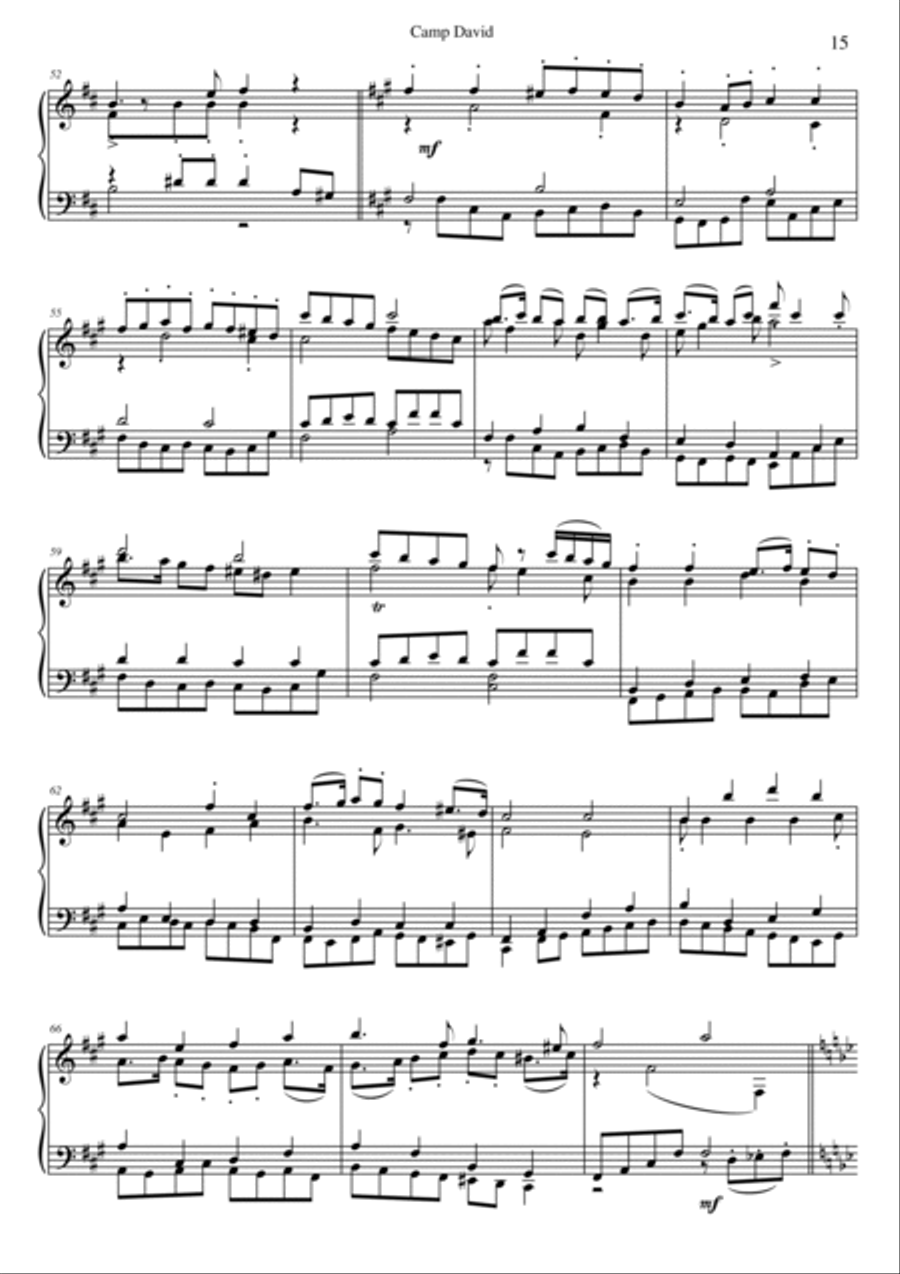 Camp David for piano (2 hands) Piano Solo scores gallery preview page 4