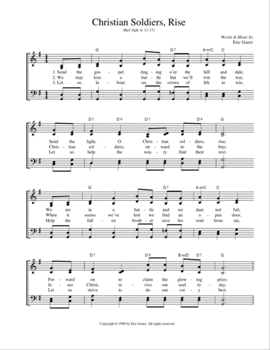 Christian Soldiers Rise 4-Part scores gallery preview page 1