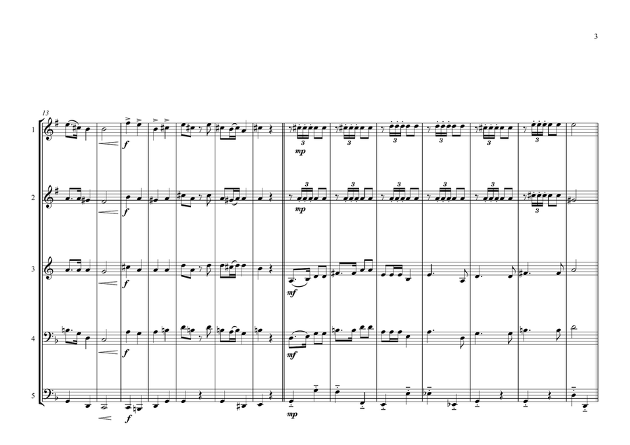 Macao Special Administrative Region of the People's Republic of China Regional Anthem for Brass Brass Ensemble scores gallery preview page 3