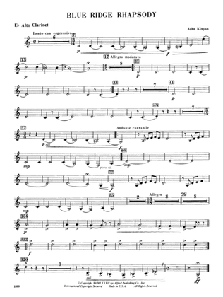 Blue Ridge Rhapsody: E-flat Alto Clarinet