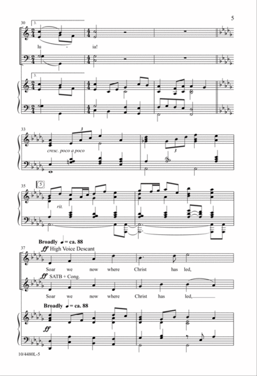 Introit on Easter Hymn 4-Part scores gallery preview page 5