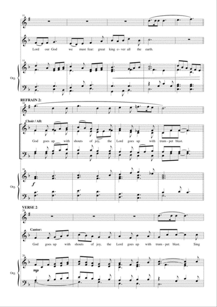 Psalm 47: God Goes Up with Shouts of Joy 4-Part scores gallery preview page 3