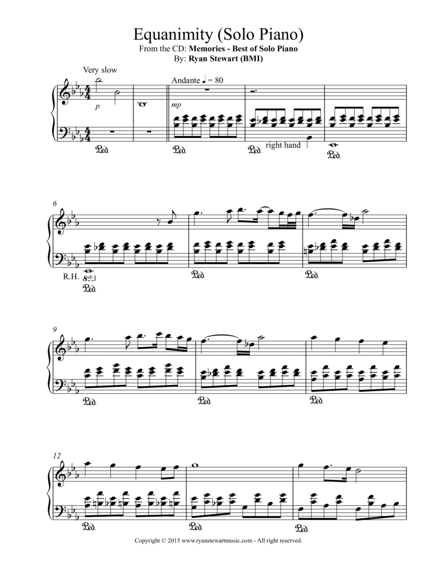 Equanimity (Solo Piano) Equanimity (Solo Piano) Piano Solo scores gallery preview page 1