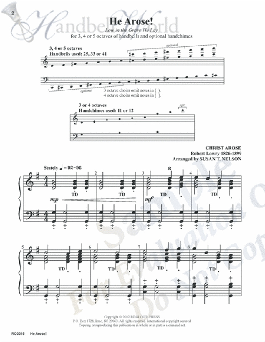 He Arose 5-Octaves scores gallery preview page 2