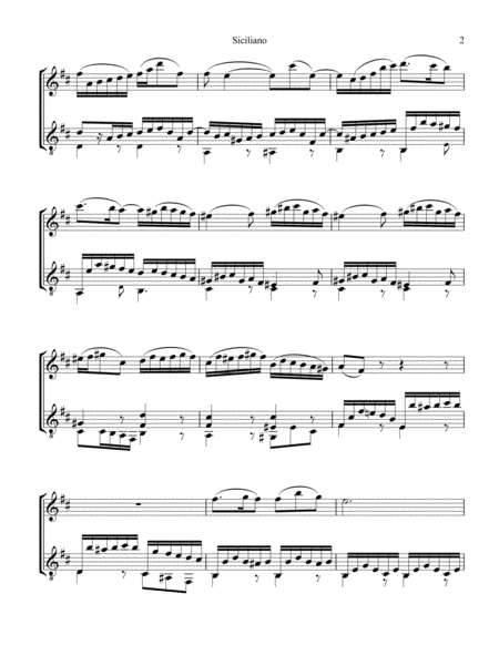 Siciliano BWV 1031 (B Minor) for flute and guitar image number null