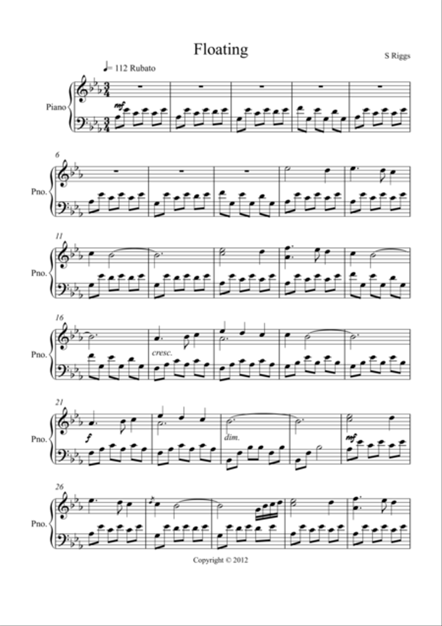 Floating Floating Piano Solo scores gallery preview page 1