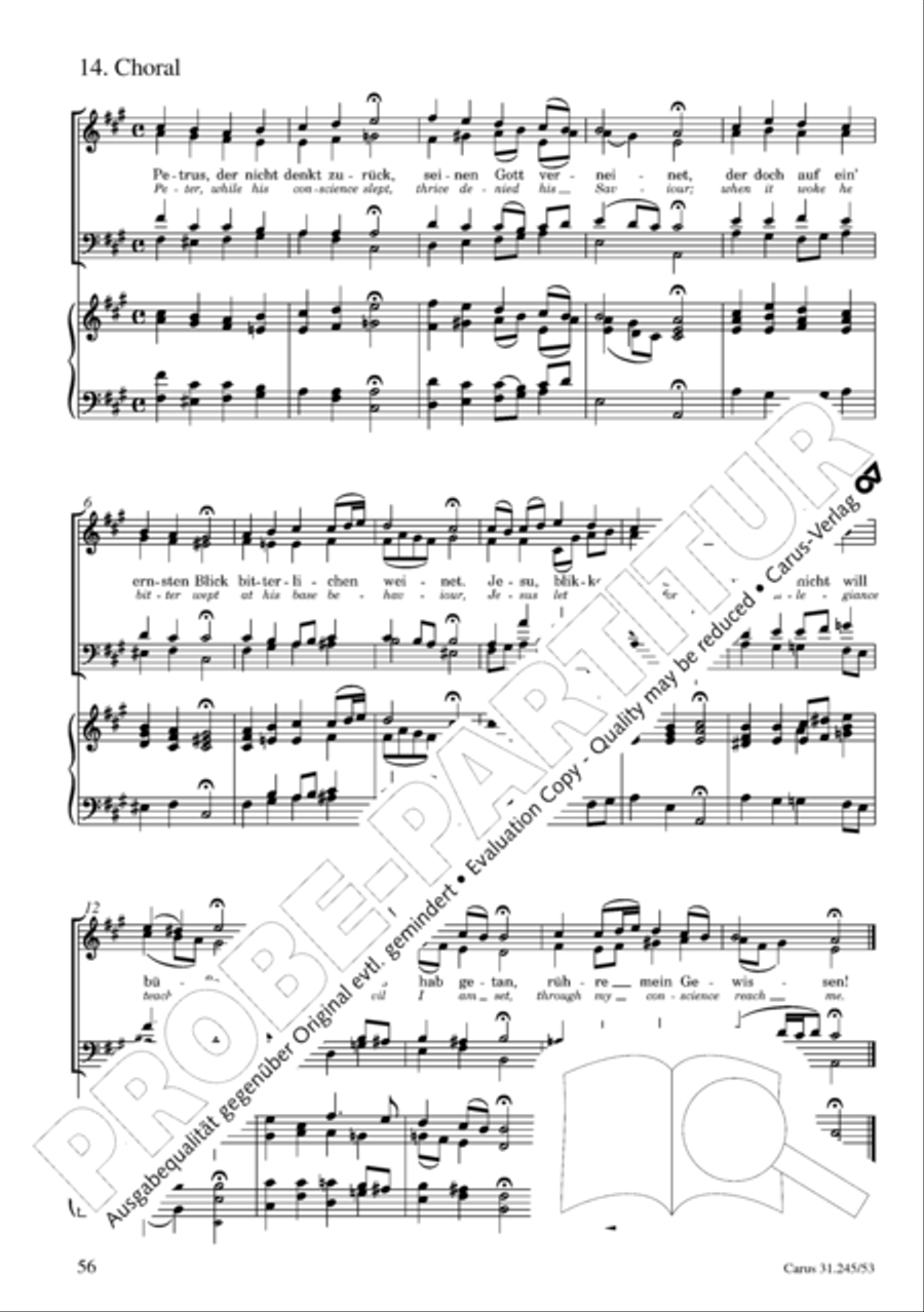St. John Passion (Johannes-Passion) 4-Part scores gallery preview page 57