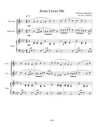 Jesus Loves Me (alto and tenor sax duet) with optional piano accompaniment