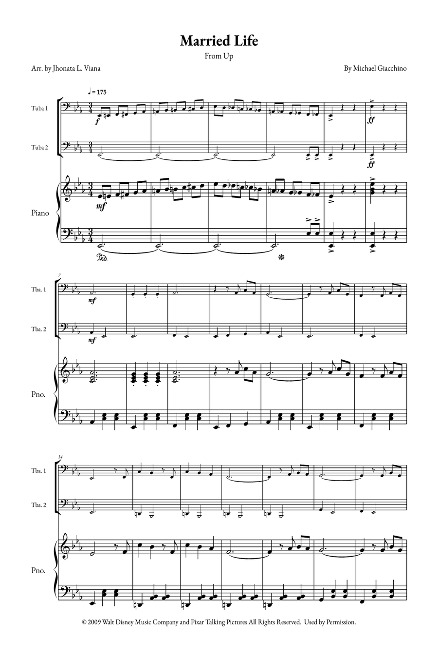 Married Life Brass Duet scores gallery preview page 1
