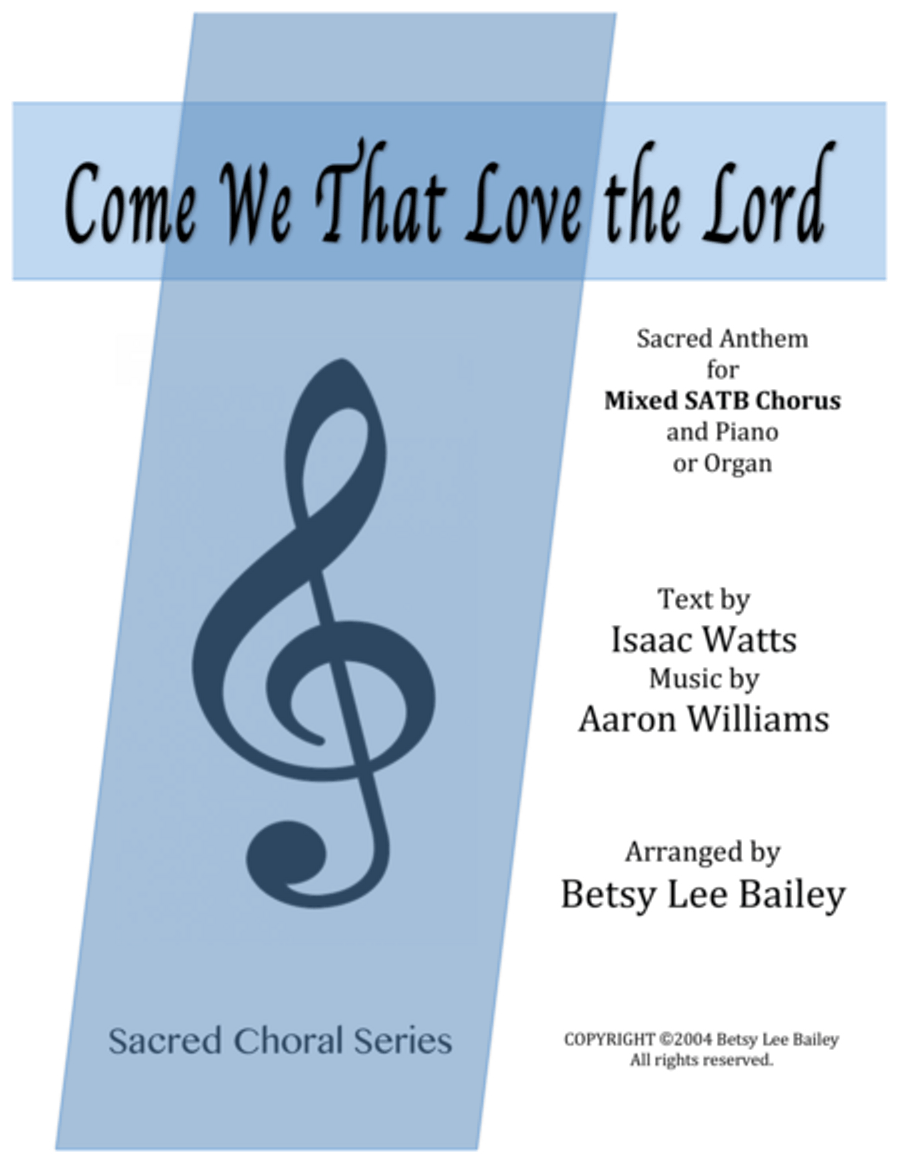 Come We That Love the Lord 4-Part scores gallery preview page 1