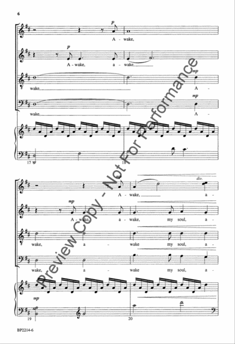 Awake, My Soul - Hagenberg 4-Part scores gallery preview page 5