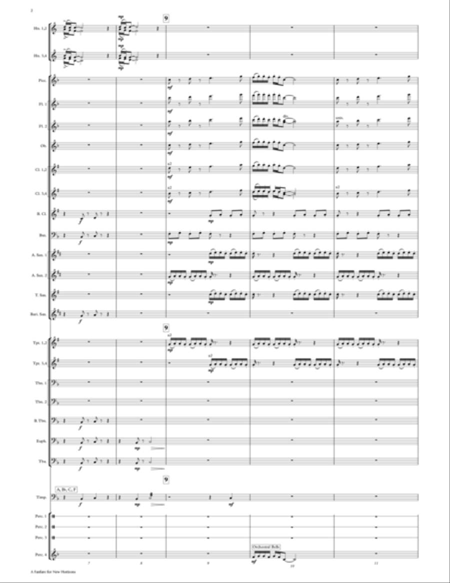A Fanfare for New Horizons - for Four Horns and Concert Band Concert Band scores gallery preview page 6