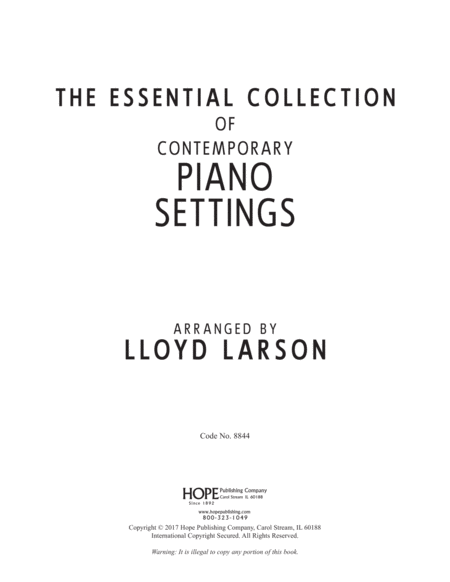 Essential Collection of Contemporary Piano Settings, The-Digital Download