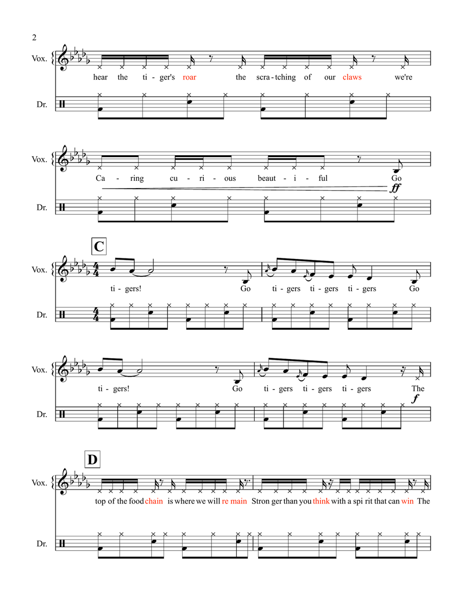 DTMS Roll Call DTMS Roll Call A Cappella scores gallery preview page 2