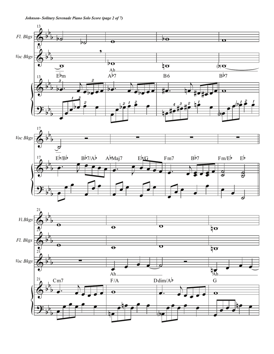 Solitary Serenade Piano Solo Score 2-Part scores gallery preview page 4