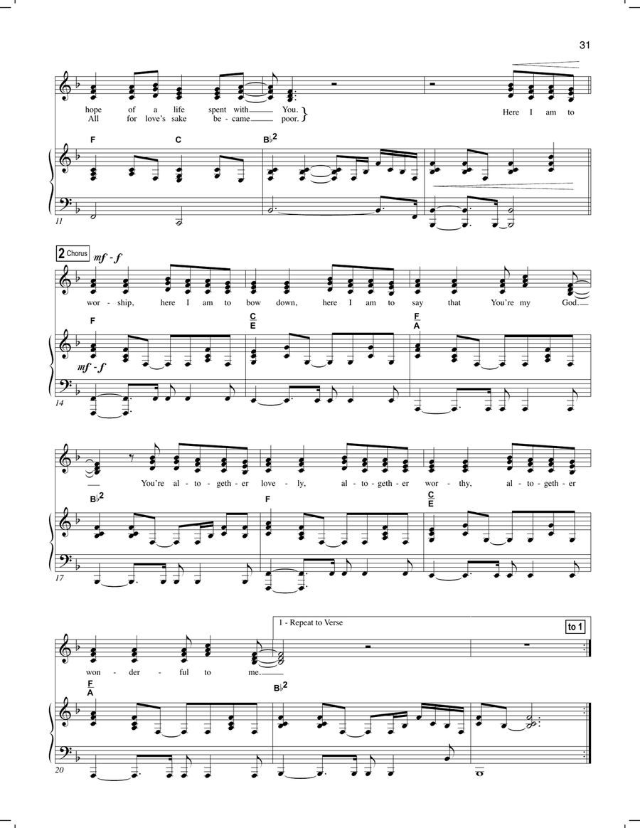 Here I Am To Worship (Light Of The World) Voice scores gallery preview page 2