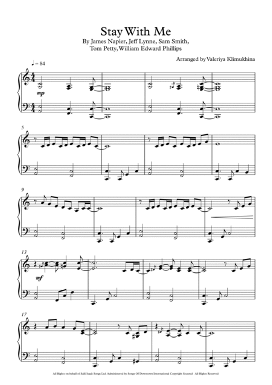 Stay With Me Piano Solo scores gallery preview page 2