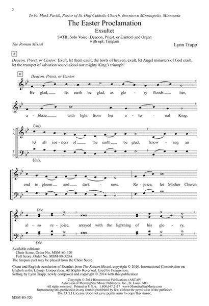 The Easter Proclamation: Exsultet (Downloadable Choral Score)