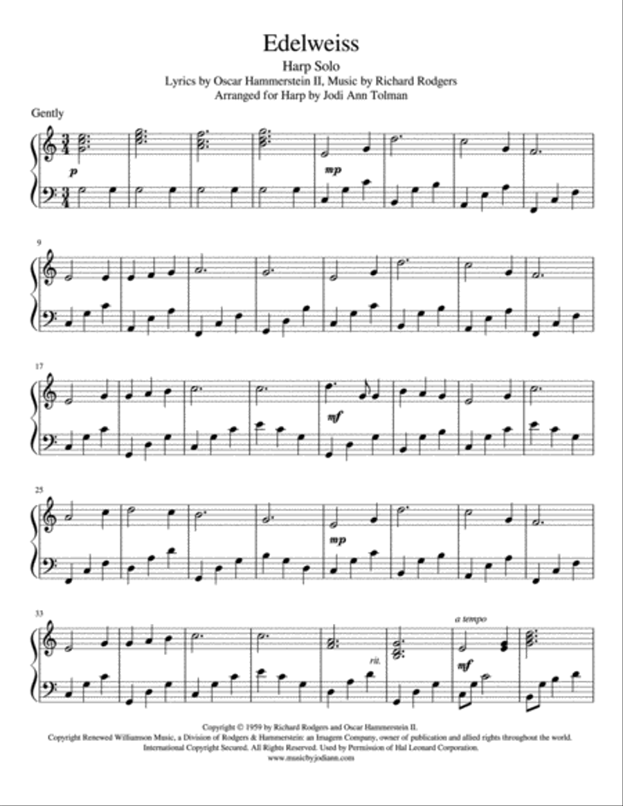 Edelweiss Harp scores gallery preview page 2