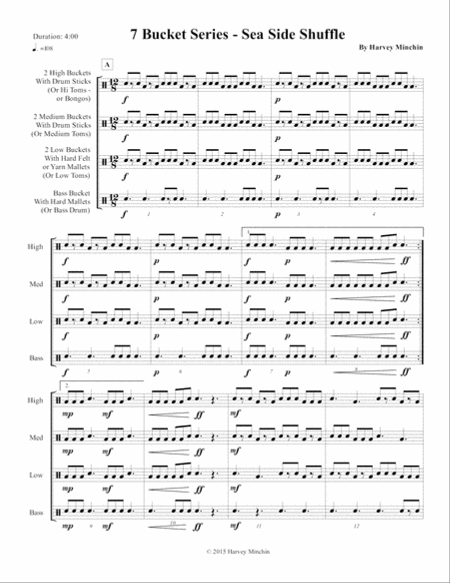 7 Bucket Series - Sea Side Shuffle Percussion Ensemble scores gallery preview page 3