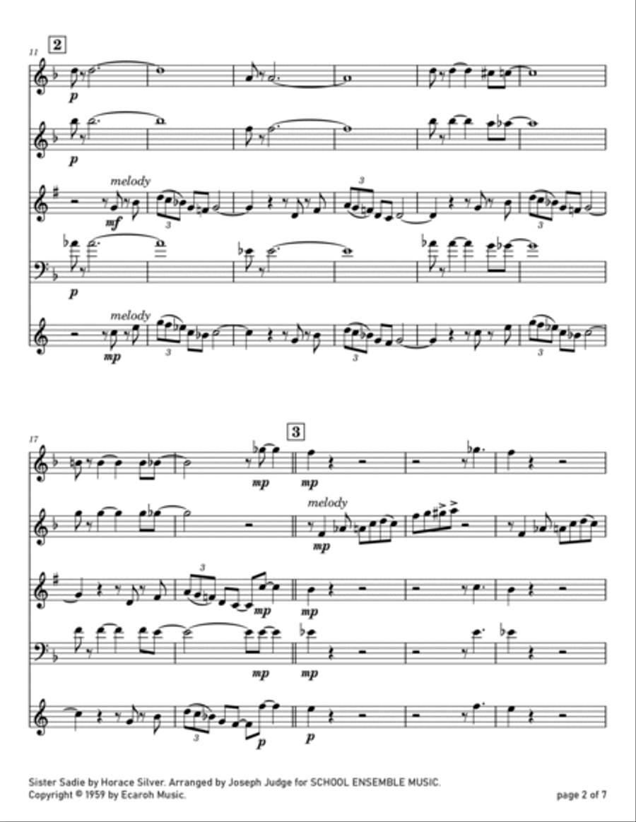 Sister Sadie Woodwind Quartet scores gallery preview page 2
