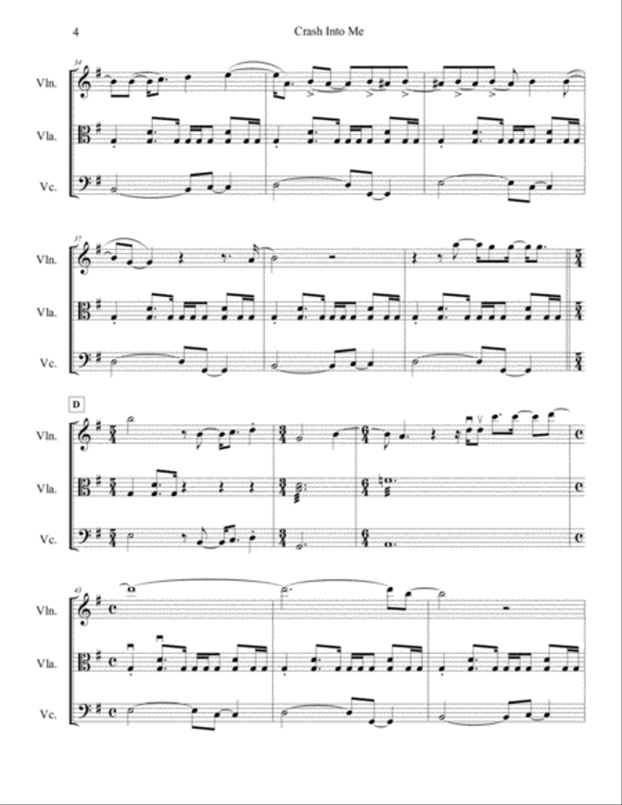Crash Into Me String Trio scores gallery preview page 5