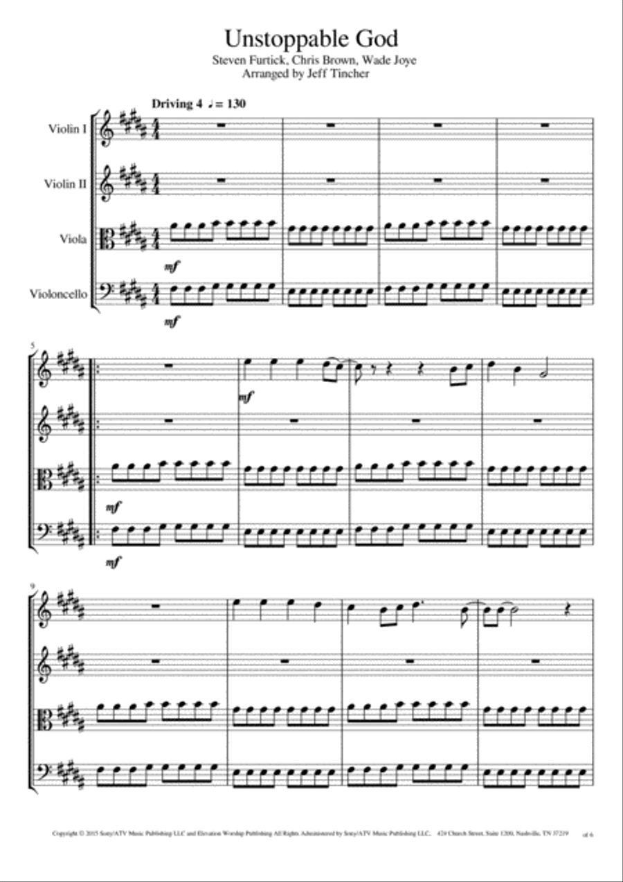 Unstoppable God String Quartet scores gallery preview page 2
