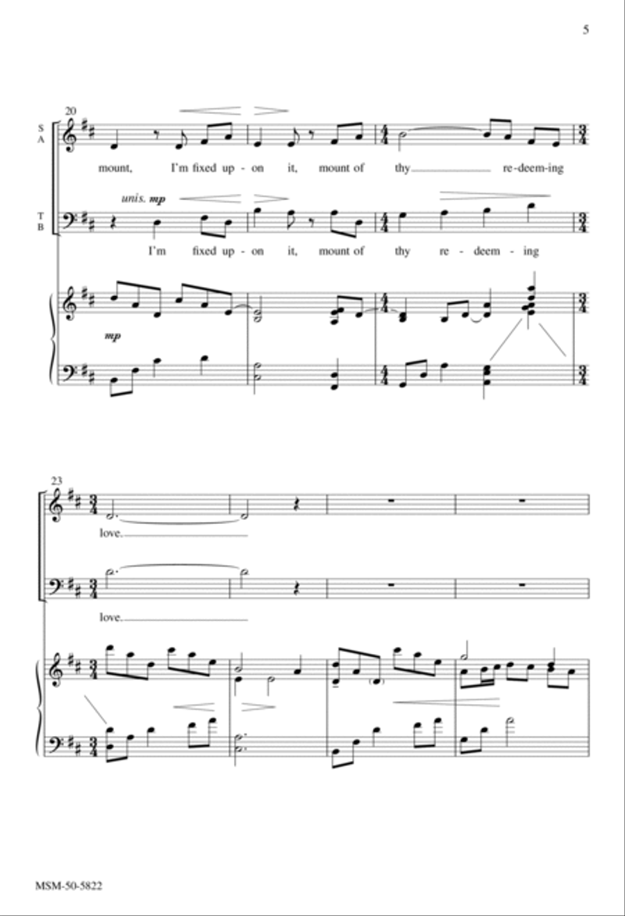 Come, Thou Fount of Every Blessing 4-Part scores gallery preview page 4