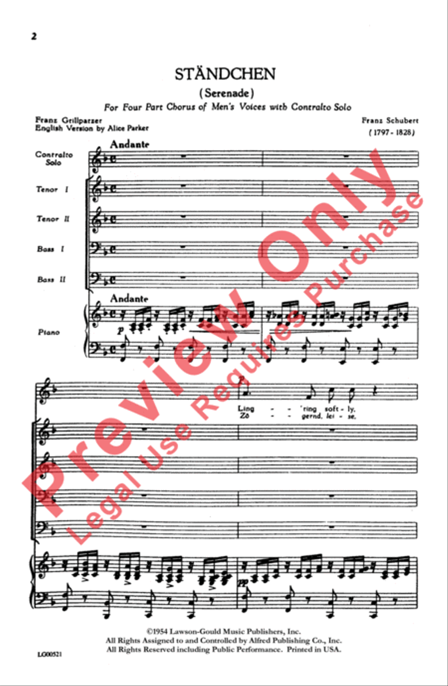 Ständchen Men's Choir scores gallery preview page 2