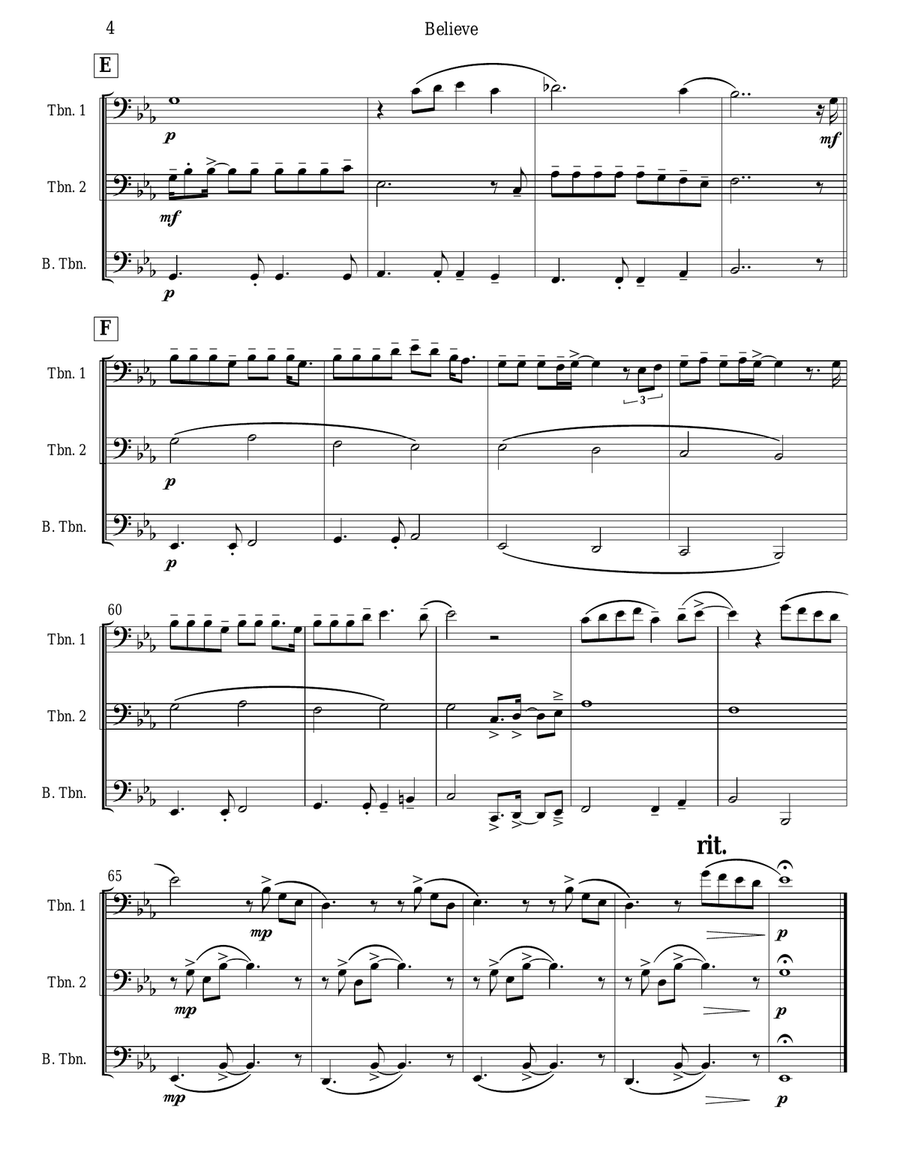 Believe Brass Trio scores gallery preview page 4