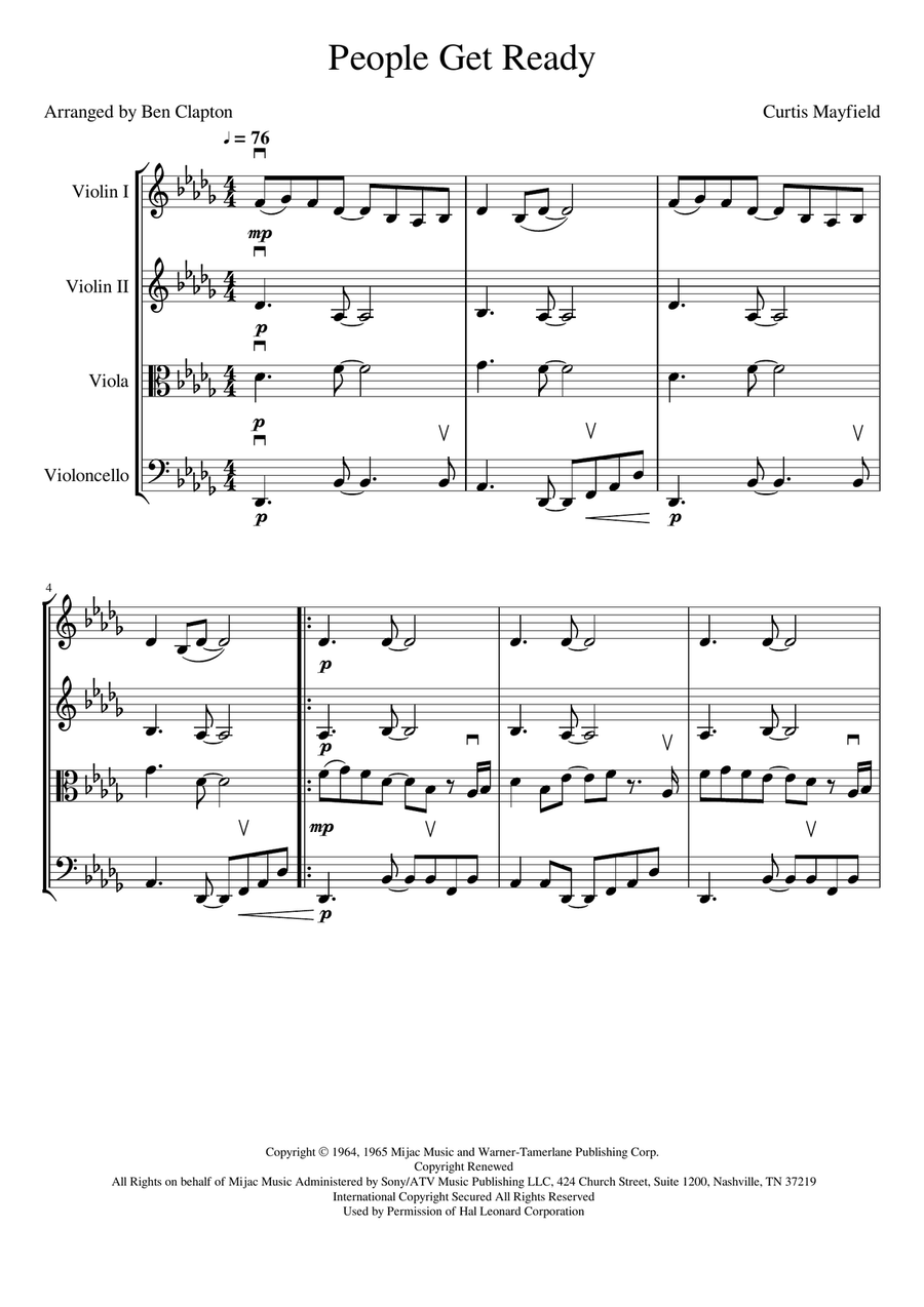 People Get Ready String Quartet scores gallery preview page 1