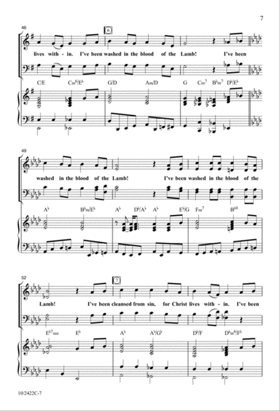 Washed in the Blood Washed in the Blood 4-Part scores gallery preview page 7