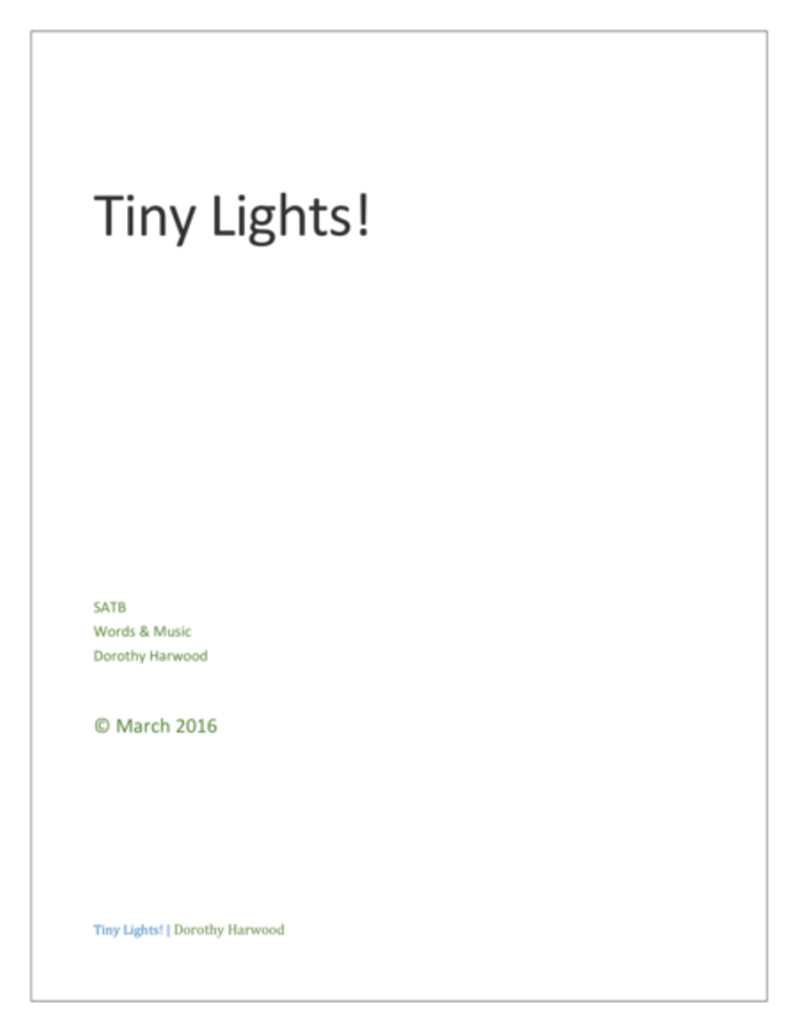 Tiny Lights Tiny Lights 4-Part scores gallery preview page 1