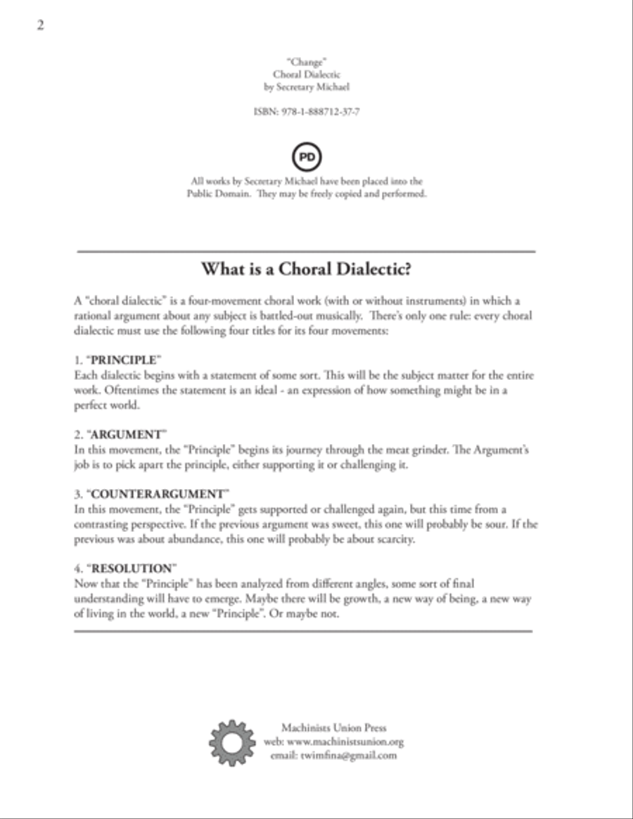 Change: A Choral Dialectic for Unaccompanied SATB Choir 4-Part scores gallery preview page 2