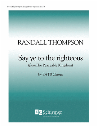 Book cover for The Peaceable Kingdom: Say Ye to the Righteous