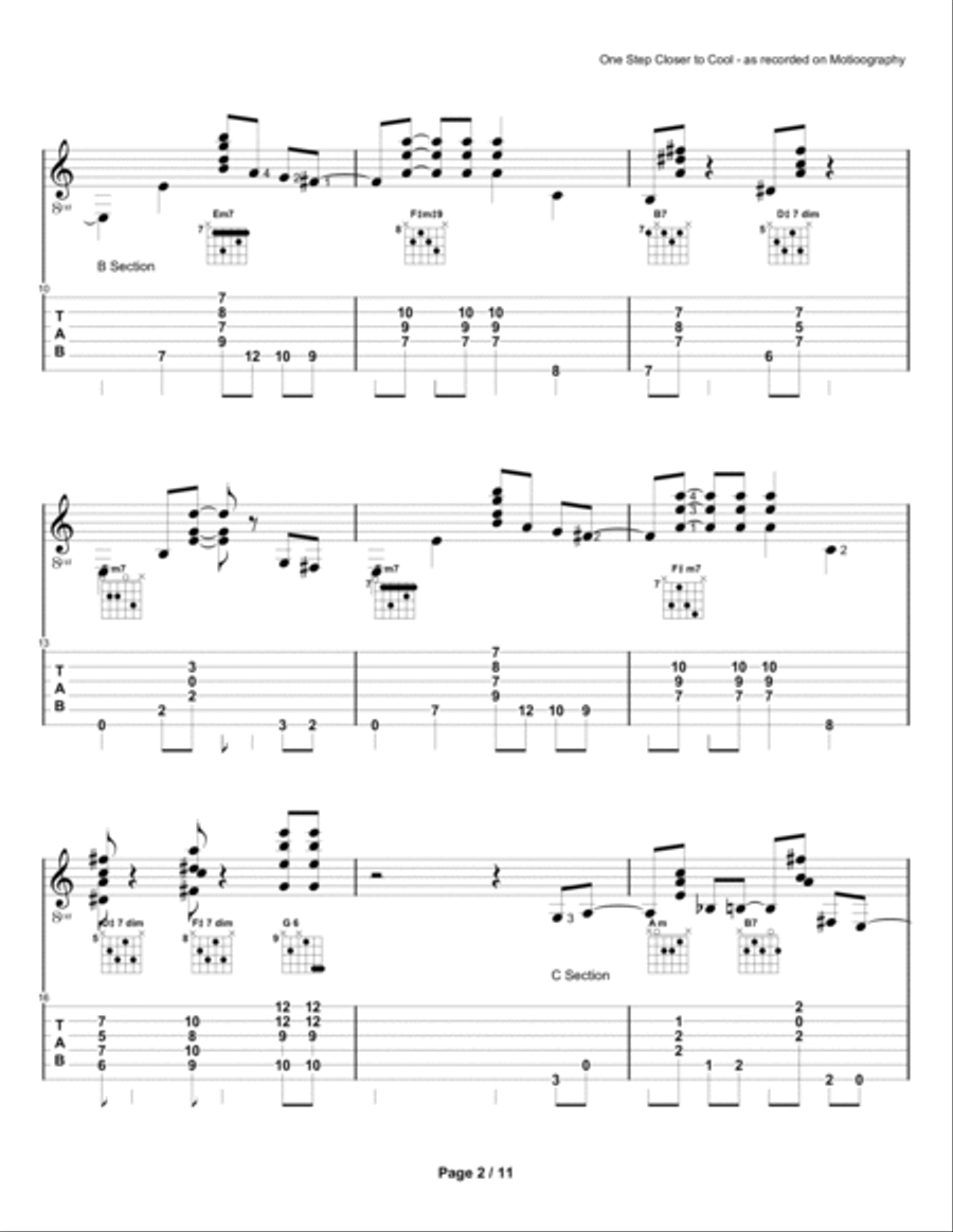 One Step Closer to Cool Acoustic Guitar scores gallery preview page 2