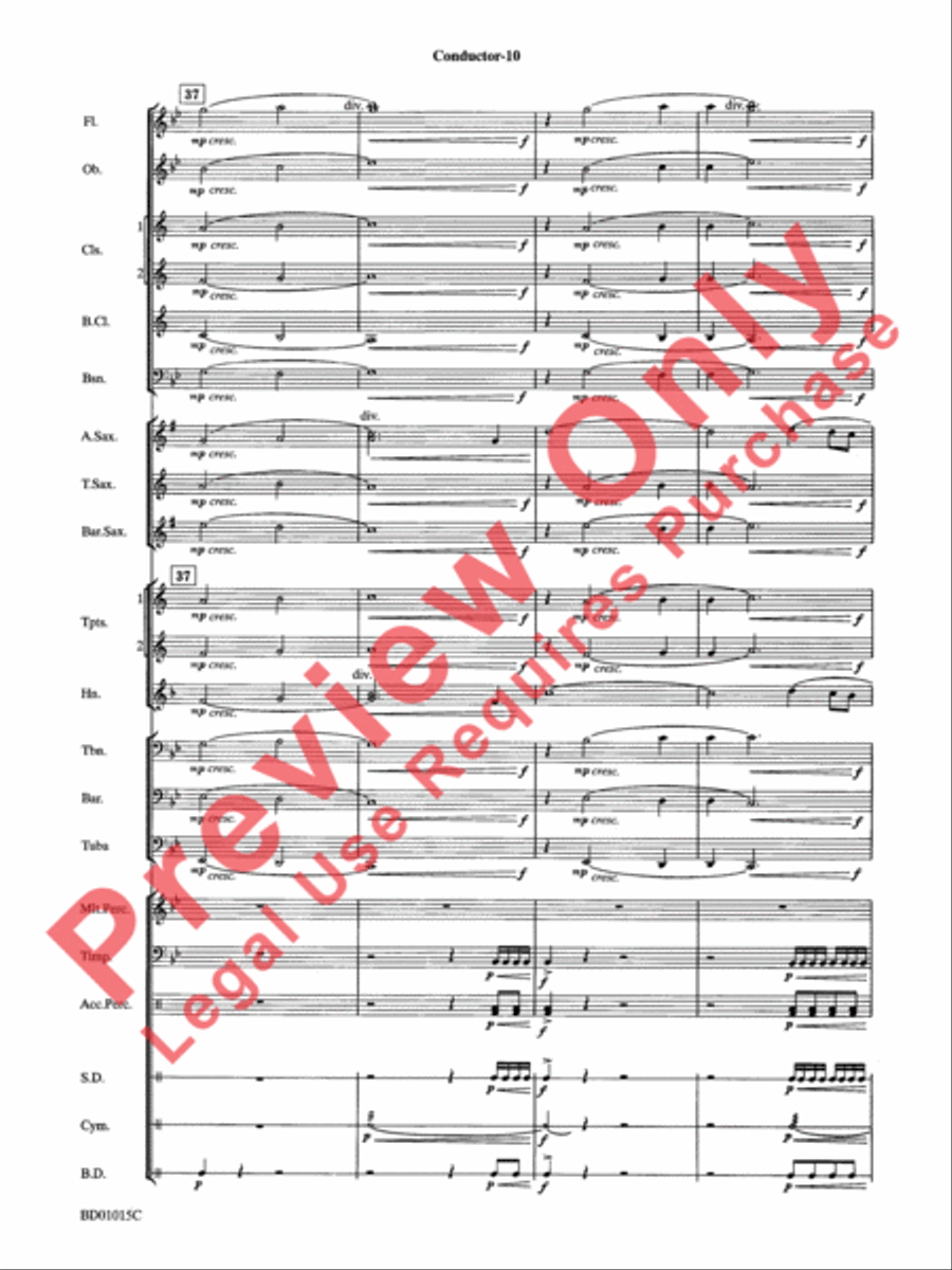 Ash Lawn Echoes (An Overture for Band) Concert Band scores gallery preview page 13