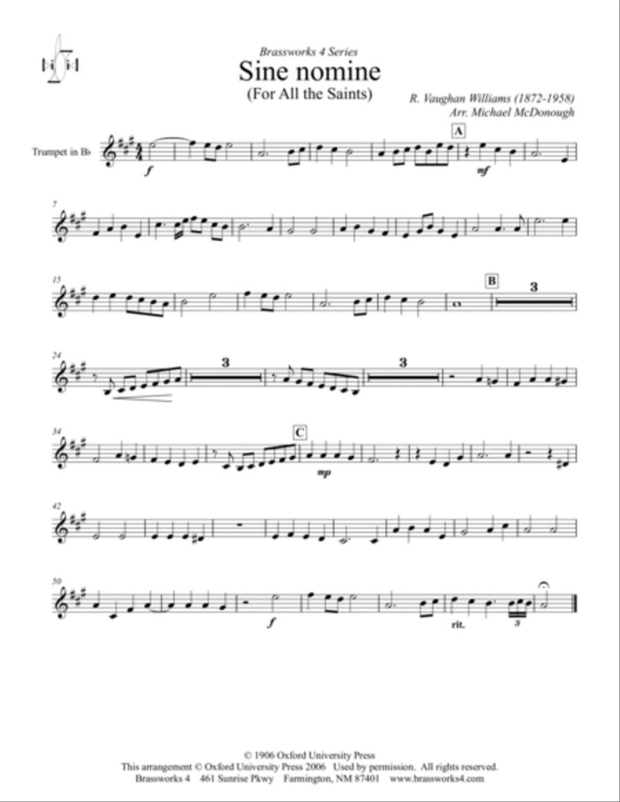 For All the Saints (Sine Nomine) Brass Trio scores gallery preview page 3