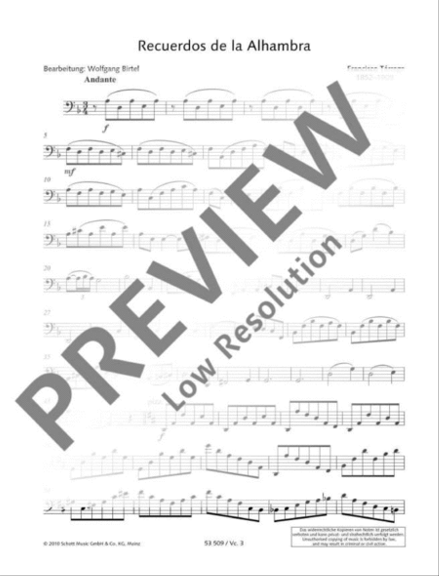 Memories of the Alhambra Memories of the Alhambra Cello scores gallery preview page 16