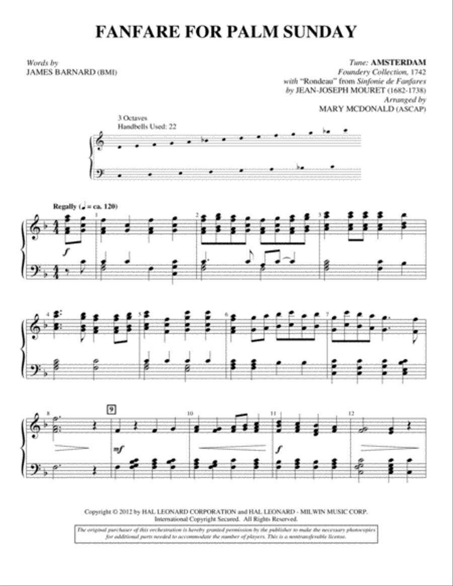 Fanfare For Palm Sunday Fanfare For Palm Sunday Handbell Choir scores gallery preview page 1