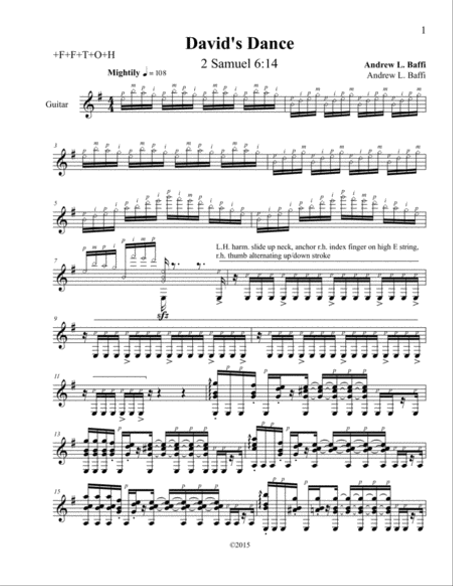 DAVID'S DANCE Guitar Tablature scores gallery preview page 5