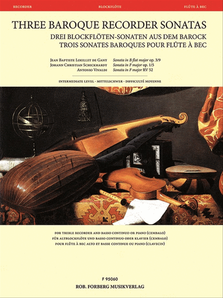 3 Baroque Recorder Sonatas Alto Recorder scores gallery preview page 1