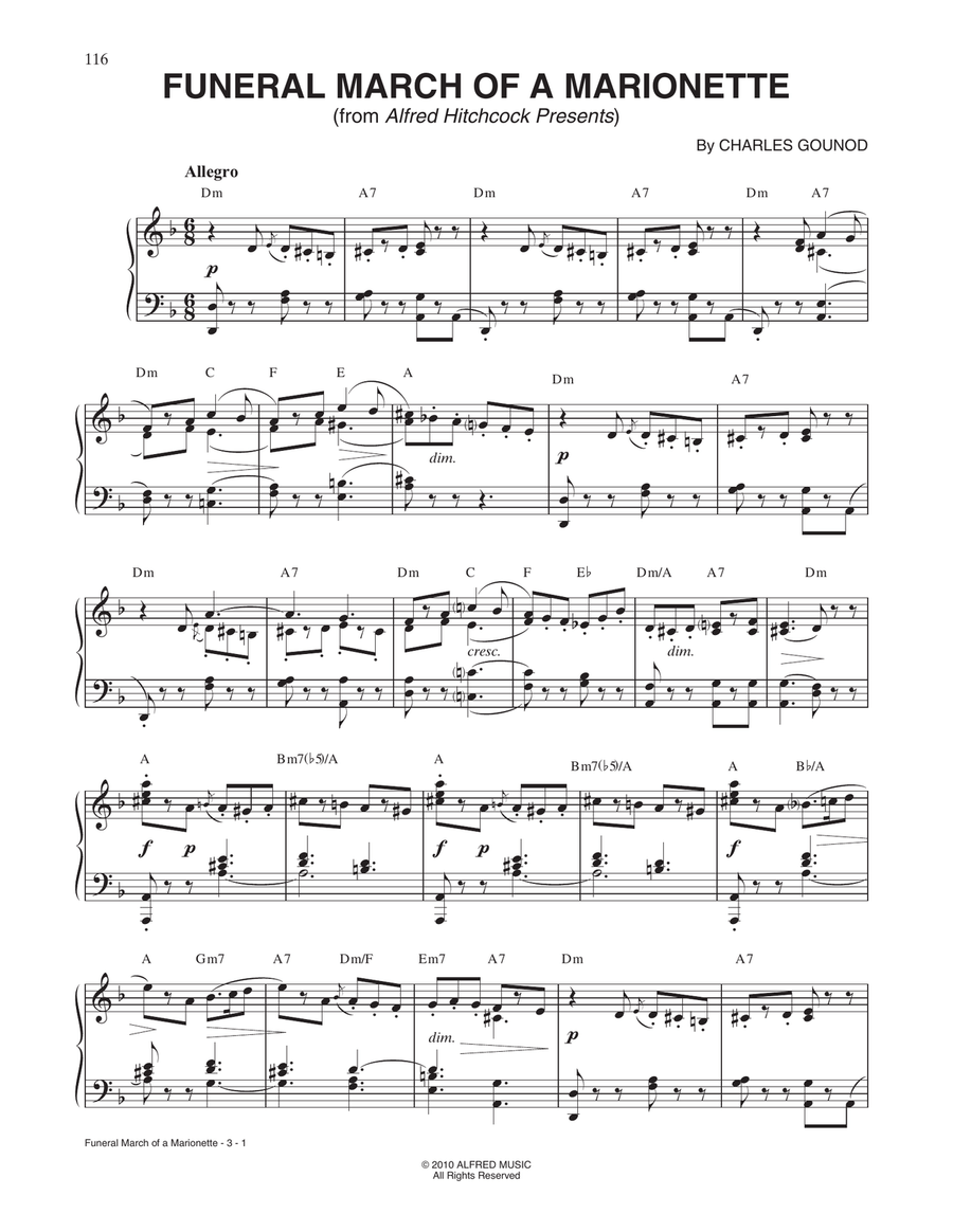 Funeral March Of A Marionette (arr. Dan Coates) Piano Solo scores gallery preview page 1