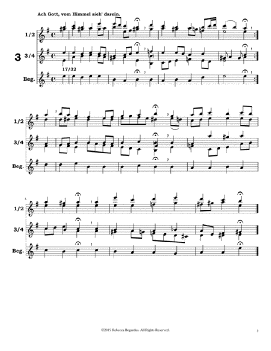 Bach Chorales 1-10 for Flexible Flute Ensemble Woodwind Quartet scores gallery preview page 5