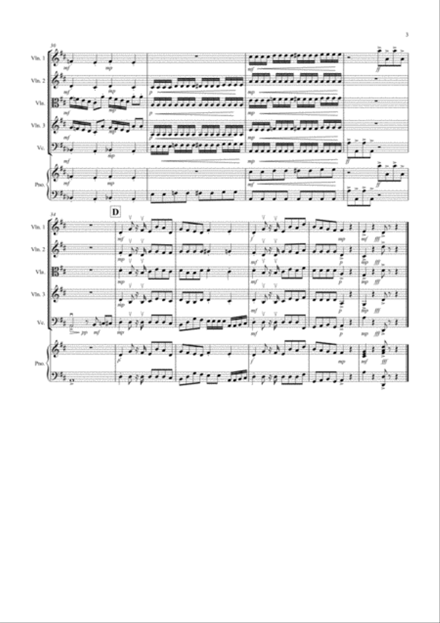Miniature Overture (Fantasia from Nutcracker) for String Quartet String Quartet scores gallery preview page 3