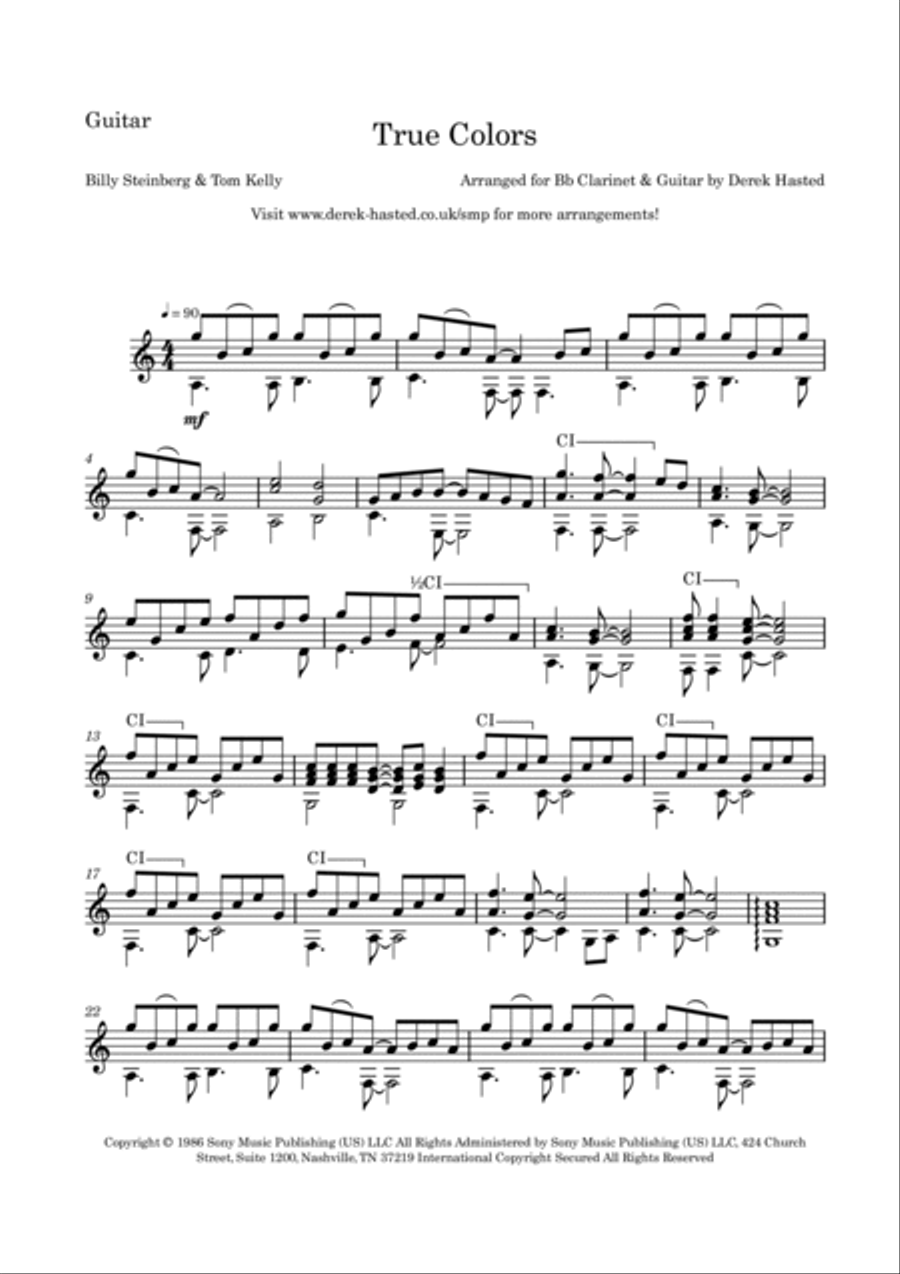True Colors B-Flat Clarinet scores gallery preview page 6