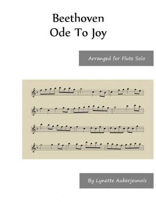 Book cover for Ode To Joy - Flute Solo