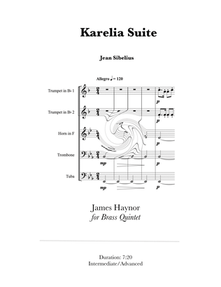Book cover for Karelia Suite for Brass Quintet
